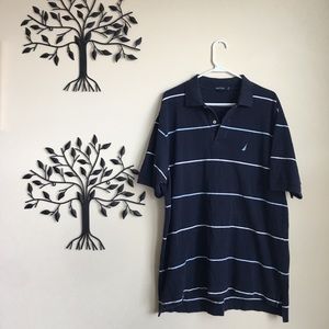 Nautica Striped Button Polo